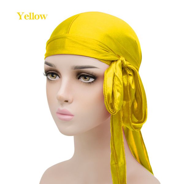 Tocado de satén de seda de colores lisos, accesorios para el cabello, diademas de colas largas suaves, turbante con ondas, gorros para la cabeza, gorro para hombres