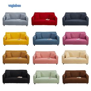 Solid Color Sofa Cover Elastische All-inclusive Slipcover Verstelbare Protectors Extensible Bank voor Home Woonkamer Slaapkamer 211116