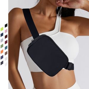 Effen Kleur Sport Heuptasje Opbergtassen Heuptasje Nylon Waterdichte Crossbody Heuptas Heuptasje Verstelbare riem Buitensporten Hardlopen Mobiele telefoontassen W0094