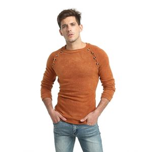 Pull coloride masculin bouton Patchwork Patchwork pullles tricotées pulls à manches longues Slim Fit Male Pull Crochet Crochet Hombre 201026