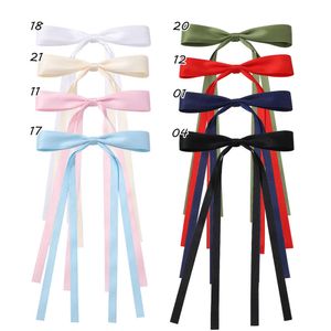 Pince à cheveux avec nœud à pampilles de couleur unie, accessoires pour la rentrée scolaire, ligne droite, bec de canard, pince à cheveux pour enfants, 3899