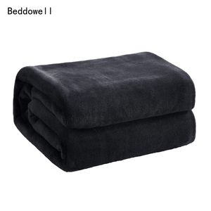 Solid Color Winter Fuzzy Flanel Deken Pluizig Warm Zachte Sofa Cover Bedspread Blue Black Coral Fleece Pluche Dekens voor bedden 211122