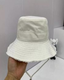 Color sólido Mujeres Sombrero de cubo plegable Sombreros de pescador de algodón de alta calidad Protector solar unisex Gorros de viaje ocasionales Panamá 5 colores Y2207873356