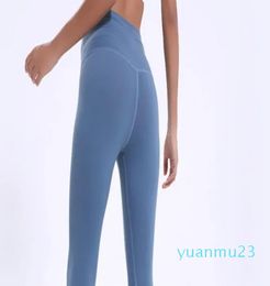 Pantalons de Yoga pour femmes et filles, couleur unie, taille haute, vêtements de sport, Leggings de Fitness élastiques, collants complets pour dames, Worko