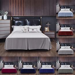 Jupe de lit à coin ouvert de couleur unie, drap de couverture brossé, couvre-lit pour la maison, double king queen queen, taille 240227