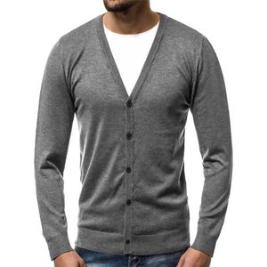 Solid comfy gebreide trui heren herfst winter warme trui cardigan knop blouse tops # 1022 A # 487