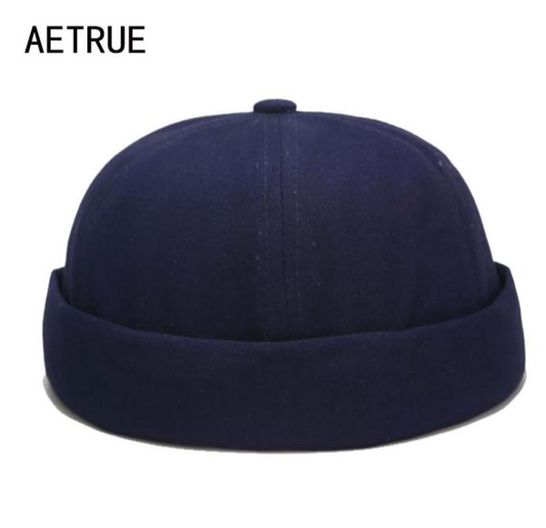 Solide coton court rue Docker Skullies bonnets Miki hommes chapeaux d'hiver pour femmes casquettes hommes sans bride marin Biker Bonnet chapeau Cap5742875