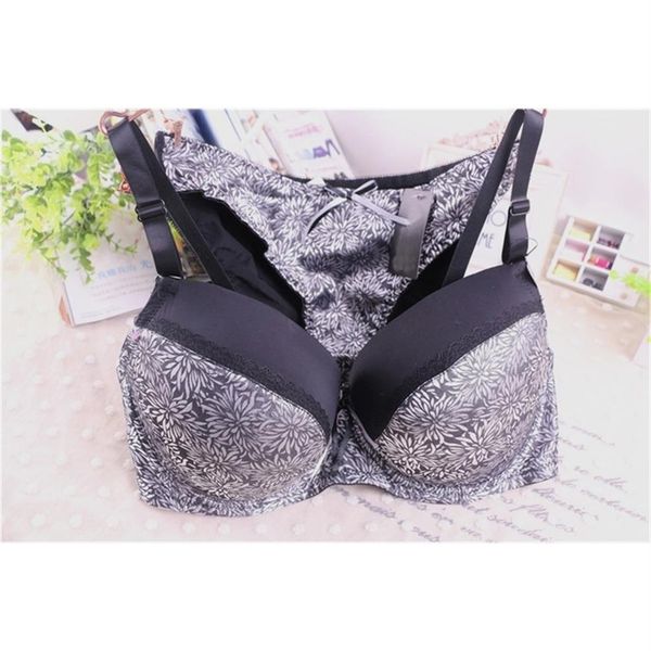 Copa sólida 40F 40E 40DD 38E 38F 38DD 36F 36E 36DD 34F 34E mujeres Sujetador push up conjunto sexy encaje floral sujetadores tops marca bh B3- 201202222j