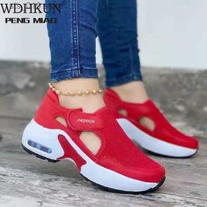 Solid mode 2021 Jurk kleur vrouwen gevulkaniseerd platform flats schoenen casual ademende wiggen dames wandelen sneakers t230826 745