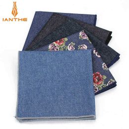 Pañuelo estampado floral sólido Pañuelo de boda para hombre Traje de bolsillo Cuadrado Casual Corbata de negocios Conjunto Pañuelos 2323 cm toalla J220816