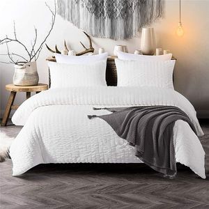 Solid Grey White Dekbed Quilt Cover Set Luxury Single Double Bedding Set Twin volledige koningin King Size Bed linnengoed voor kinderen Volwassenen C0223