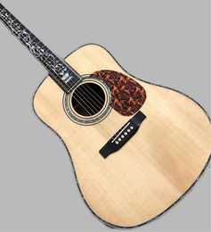 Massief gitaar Sparren bovenblad op maat, palissander toets en brug, hoogwaardige akoestische gitaar D45 258