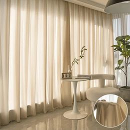 Solide woonkamer tule gordijnen voor ramen pure gordijn hall deur drape zachte rideaux voilage salon decor gardinen textuur 240422