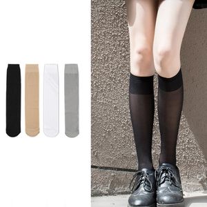 Mode nouvelle arrivée chaussettes longs bas femmes mince haut genou noir blanc bas pour fille