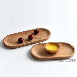 Solid Mini Ovale Houten Lade 18 Cm Kleine Houten Borden Kinderen Hele Bos Fruit Dessert Diner Borden Servies TH1224