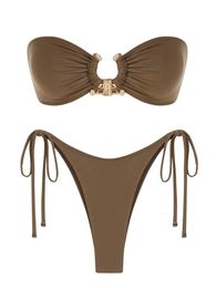 Solide O Ring 2024 MAISON POUR LES FEMMES LA SIDE MÉTAL MATAL BANDWARE BANDWARE BIKINI BIKINI MAISON BRA TOP BRA LOBILITÉ 240417