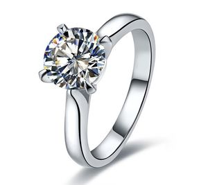 Massief Platinum PT950 2CT Moissanite Diamond Engagement Ring D Color VVS1 Test natuurlijk met certificaat briljant voor altijd