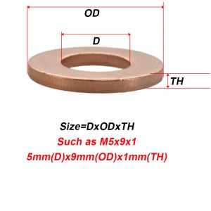 Copper pur solide o anneau joint d'huile Laveuses d'étanché