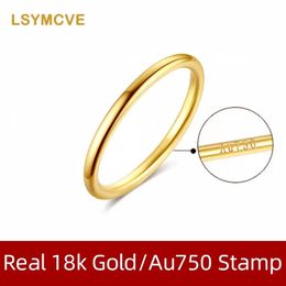Solid Real Gold18 K Pure Gol Yellow Gold Ring Real Gold With Certificate AU 750 ORIGINAL PURS 18K GOLD RINGS CADEATS HK Taille 240320