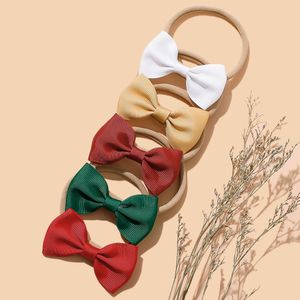 Vast lint bowknot haar clips voor babymeisjes lint boog nylon hoofdbanden meisjes handgemaakte boog nylon tulband kinderen haarspelden