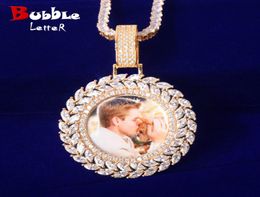 Collier rond avec image de mémoire solide, pendentif à dos solide, breloque Micro pavé pour hommes 039s Hip hop Rock, bijoux 3649911