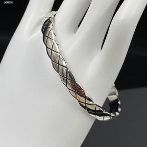 Bracelet en argent massif Bracelet ouvert pour femme avec bracelet en diamant de taille ajustable Créateur de bijoux de marque de luxe