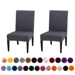 Solid Solor Elastic All-Inclusive Chair Cover Polyester Four Seasons Home Living Room Hotel Verwijderbare vuilbestendige stofveilige ontlasting Stoel Cover LT0115