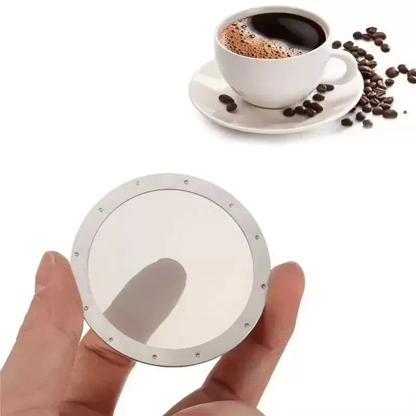 Filtre d'écran de café de maille lavable réutilisable d'acier inoxydable solide pour le filtre réutilisable de filtre de cafetière d'aeropress