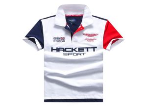 SOLID SUMME Hackett Sport Polo Men Aston Martin England Tshirts Short Sleeve Breathable Hkt Racing Polos Navy Blue Blanc 5384533