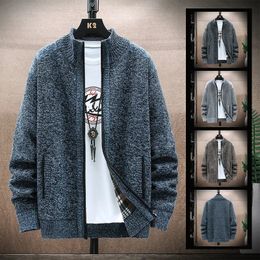 Effen trui Chenille vest heren herfst en winter heren dikke warme wol mode casual kwaliteit gebreide trui gebreide jas met rits 240130