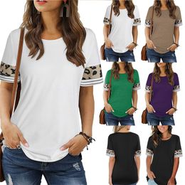 T-shirt à manches courtes pour femmes, couleur unie, Style Simple, décontracté, col rond, pull quotidien, mode féminine, vêtements Y2k