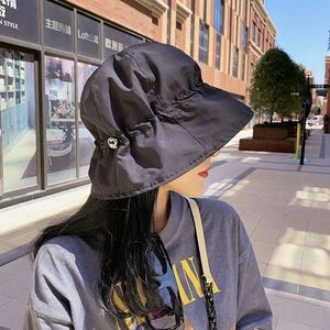 Solide mince seau chapeaux avec cordon de serrage pour femmes hommes filles printemps été femme Protection solaire UV Panama casquettes pêcheur chapeau large bord