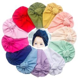 Vaste tulband hoed voor baby baby cap hoeden met rozen boog knoop zachte schattige kinderkamer beanie kinderen foto rekwisieten accessoires