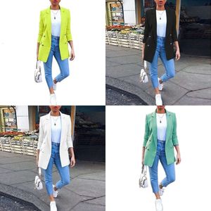 Solid Women's Color Office Blazer, professioneel klein pakjasje, witte blazer voor dames