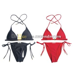 Femmes solides Split Wear Designer Two Piece Set Suit Woman Bathing