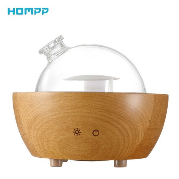 Diffuseur d'arôme en bois massif Humidificateur de pulvérisation Ménage Muet Grande capacité Night Light Machine d'aromathérapie en bois sans eau 210724