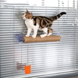 Solid Wood Cat Climbing Frame Sisal Anti-Scratch Cratching Post Claw Board Interactive Toy met Bell Kittens Cats Scratcher