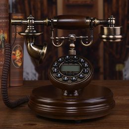 Bois massif européen antique téléphone rétro maison mode créatif américain fixe fixe ancien téléphone chinois