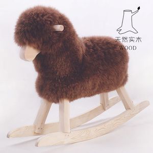 Massief hout handgemaakte wollen schommelstoel voor kinderen en volwassenen, creatief ontwerp voor schommelende paarden, decoratief speelgoed 11