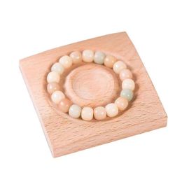 Solid Wood Jewelry Tray Designer Bracelates Rings Holder Display Plaat Crafts Geschenken Geschenken Organisator Beads Showcase Natural Board