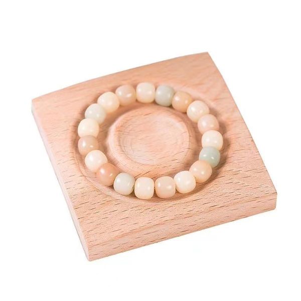 Bandeja de madera sólida Diseñador de brazalatos Anillos de pulsera de la placa de exhibición Artesanía de regalos Organizador Beads Showcase Natural Board