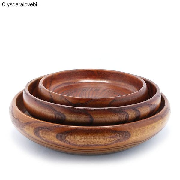 Bol salade en bois massif de grande taille Fruit / Snack Rangement Bol Jujube Wood 1PC Table Vole des ustensiles en bois