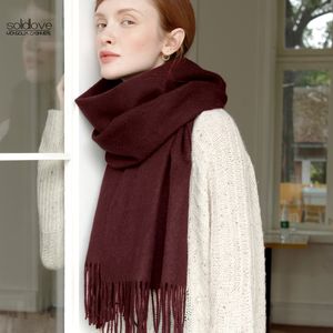 Solidlove 100% Wollen Winter Sjaal Dames Sjaals Volwassen Effen Luxe Herfst Mode Ontwerper Sjaal Poncho Sjaals voor Dames Wrap fdgtgsdfg