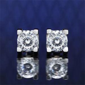 Solitaire Lab – boucles d'oreilles en diamant, en argent sterling 100% véritable, promesse de mariage, bijoux pour femmes, cadeau de fête de mariée, 925