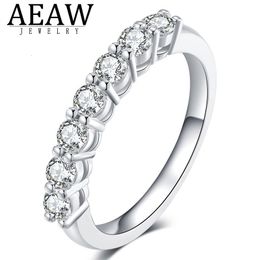 Bague solitaire 0.7ctw 3mm DF coupe ronde fiançailles mariage laboratoire développé bague en diamant en argent Sterling pour les femmes 230403