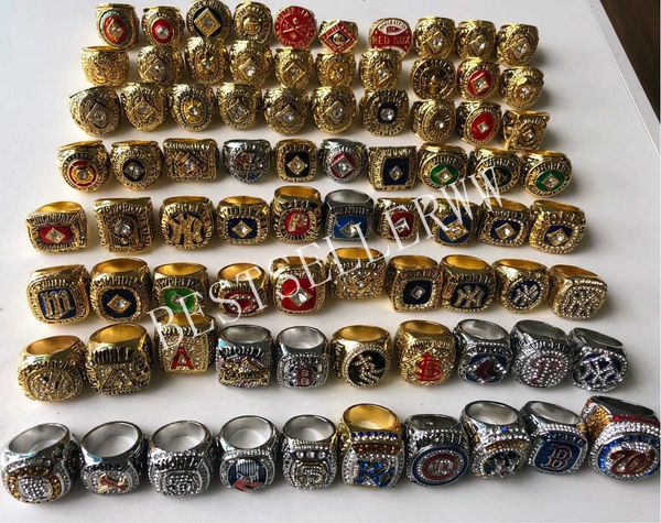 Bague Solitaire 118pcs 1903 - 2023 World Series Baseball Team Champions Championship Ring Set Souvenir Hommes Fan Gift