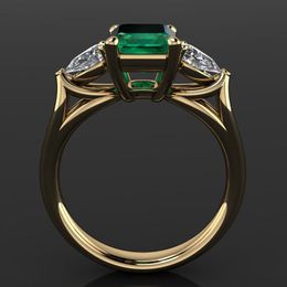 Solitaire ring 14k gouden sieraden groene smaragdring voor vrouwen Bague diamant bizuTeria anillos de pure smaragd gemald edelsteen 14k gouden ring voor vrouwen 230404