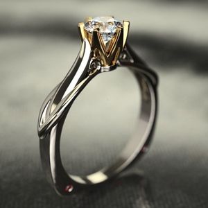 Bague solitaire en or 18 carats pour femme avec 1 diamant naturel et bijoux en diamant Anillos De Bizuteria Anillos Mujer Gemstone Rings Box 230607