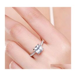 Solitaire Ring 2021 Beautif Vecalon Fine Promise 925 Sterling Sier Cushion Cut 7mm Diamonds Wedding Band Rings For Women Sieraden 614 DHUNK
