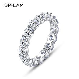 Bague solitaire 4 mm ronde D Alliance s pour femme en argent sterling 925 empilable élégant anniversaire de fiançailles assorti 221119